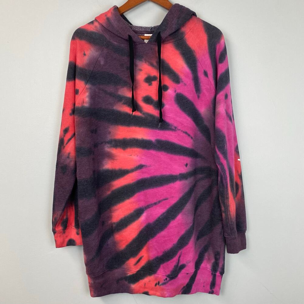 Victoria Secret Pink Rainbow Tie Dye Hoodie Sweatshirt Logo Dress XS NWT